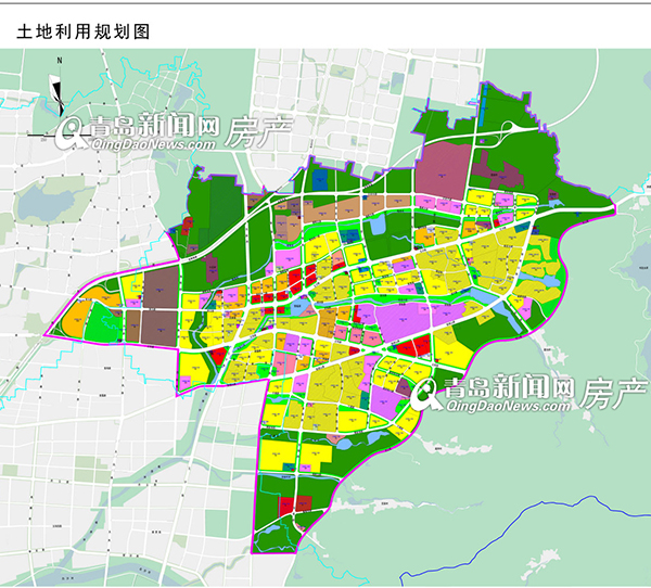 城阳区惜福镇街道片区详细规划 形成一圈,三心,四廊,六组团 青岛