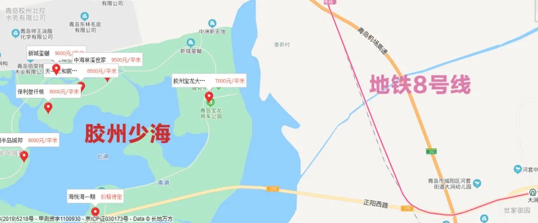 青岛地铁8号线途径胶州少海东部片区