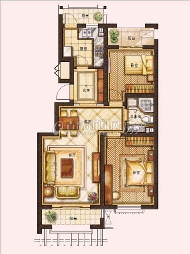玫瑰庭院低于市区同类产品500元\/㎡ 73㎡和16