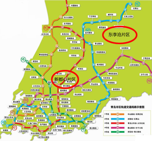 青岛两大热区大; 城阳地铁线路图; 青岛地铁规划线路图