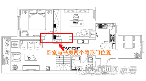 青岛3套隐形门实景案例巧藏空间增加整体性图