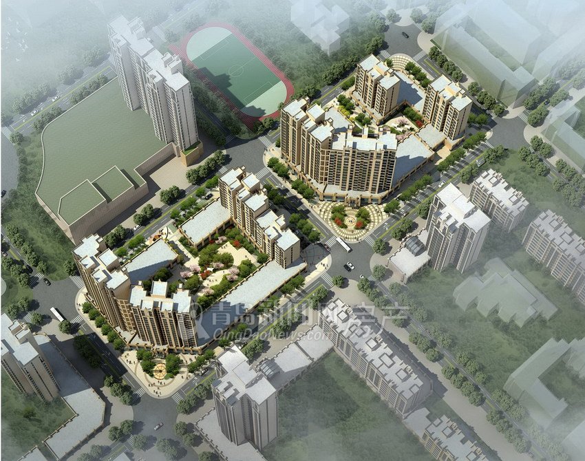 昌化路拆迁片区项目规划论证方案鸟瞰图 昌化路拆迁片区项目规划论证方案鸟瞰图