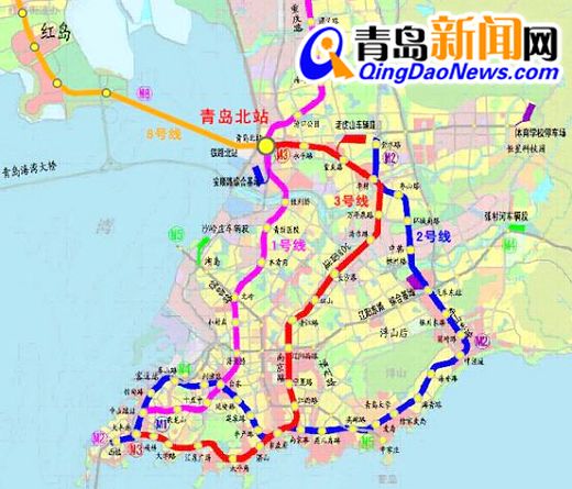 地铁青岛北站建地下3层 6种交通方式换乘(图)