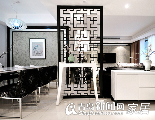 150㎡黑白色清新中式风 现代家具也能玩清雅(