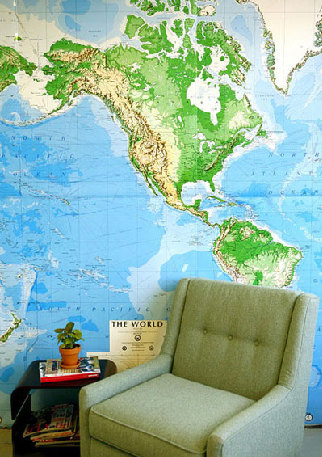 世界地图爬上墙 教你把家装出国际范儿(图)