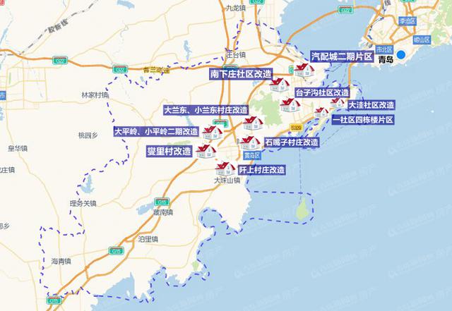 高清:2017年青岛棚改名单地图 三批共将改造4