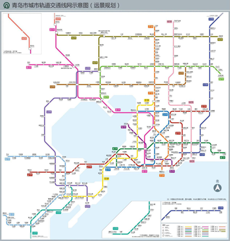 我们即将有8条地铁线路同时通车及开工建设,几年以后从青岛,老胶南