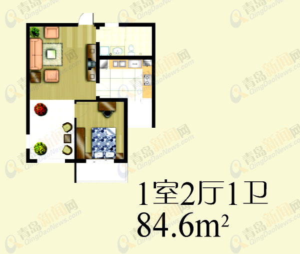 千禧龙苑户型84.6