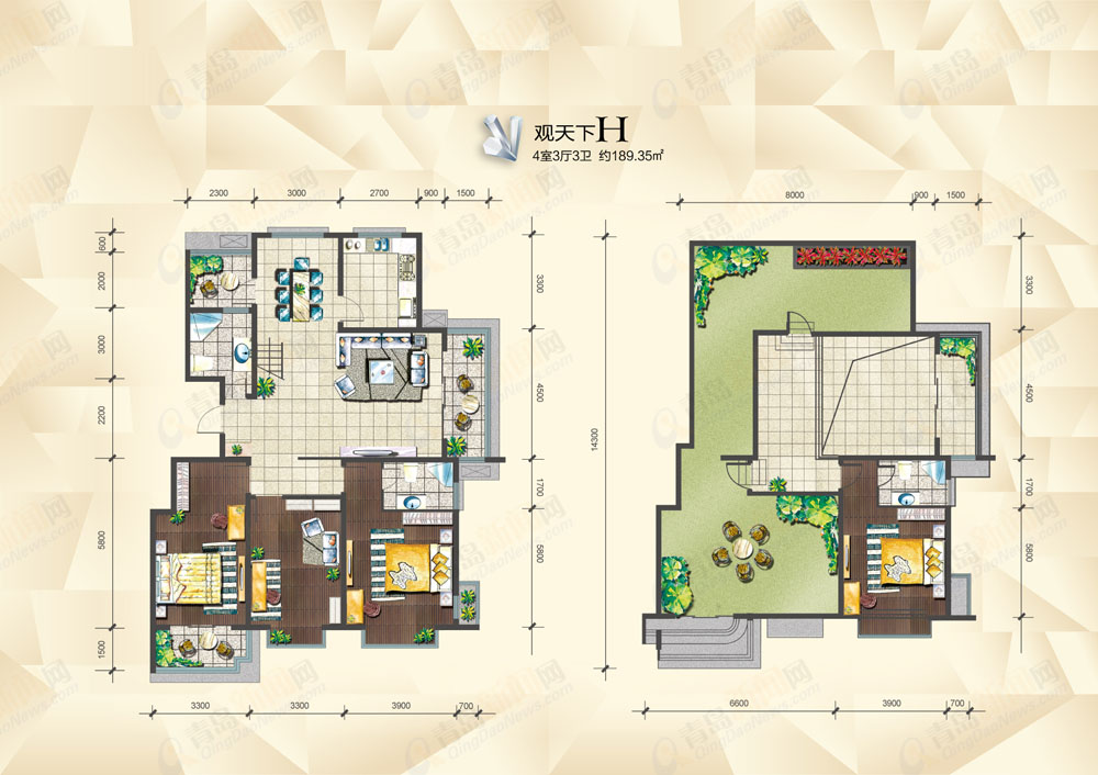 龙泽山庄户型图观天下H