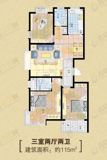 怡馨苑三期115平米户型图