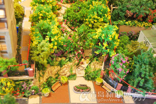 万科蓝山沙盘上山道绿化景观