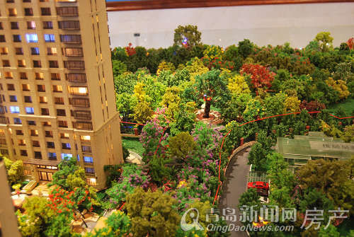 万科蓝山沙盘纵向景观轴