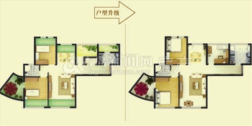 绿岛印象A3三房二厅一卫约90.20㎡