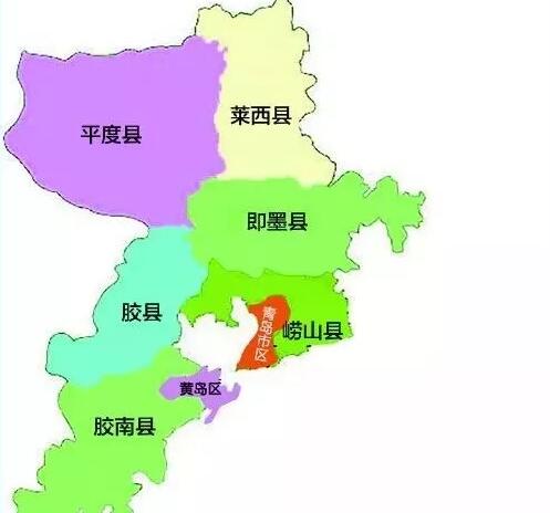 青岛市各区县地图图片