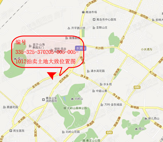 编号335-325-370205-005-005-1012地块大致区位图