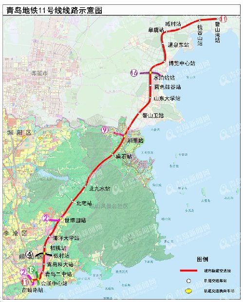 探地铁11号线全长5835公里串联崂山和即墨