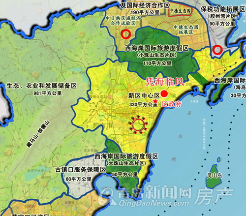 凭海临风位于西海岸cbd核心区,近邻黄岛区政府
