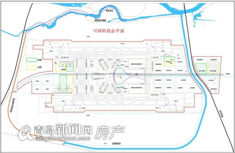 胶东机场五区规划图图片